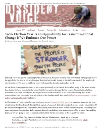 2020 Election Year Is an Opportunity for Transformational Change If We Embrace Our Power | Dissident Voice
