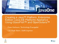 Creating a Java Platform Enterprise Appliance Using the Glassfish
