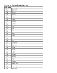 Enterprise Season Three Checklist