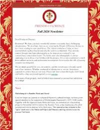 Fall 2020 Newsletter