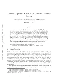 Koopman Operator Spectrum for Random Dynamical Systems