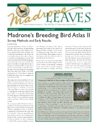 Madrone's Breeding Bird Atlas II