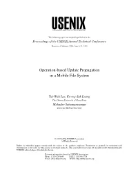 Operation-Based Update Propagation in a Mobile File System
