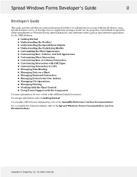 Spread Windows Forms Developer's Guide
