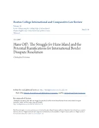 The Struggle for Hans Island and the Potential Ramifications for International Border Disupute Resolution , 30 B.C