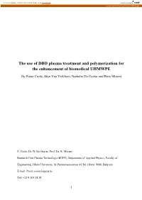 The Use of DBD Plasma Treatment and Polymerization for the Enhancement of Biomedical UHMWPE