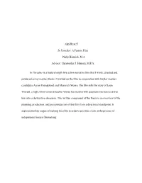 ABSTRACT in Paradise: a Feature Film Philip Heinrich, 0.A. Advisor