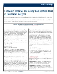 Economic Tools for Evaluating Competitive Harm in Horizontal Mergers