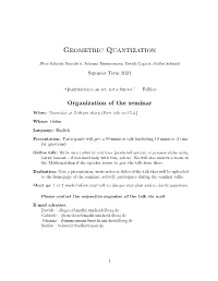 Geometric Quantization