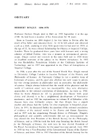 Herbert Dingle 1890-1978 J