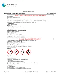 Safety Data Sheet Material Name: TUNGSTEN HEXAFLUORIDE SDS ID: MAT24560