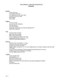 Swim Program Outline