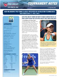 Tournament Notes