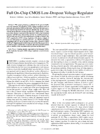 Full On-Chip CMOS Low-Dropout Voltage Regulator Robert J