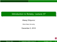 Introduction to Botany. Lecture 37