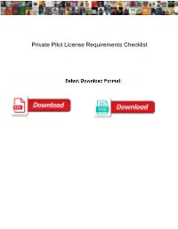 Private Pilot License Requirements Checklist