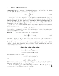 0.1 Euler Characteristic