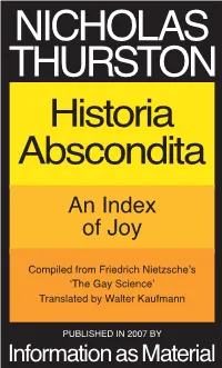 Historia Abscondita an Index of Joy