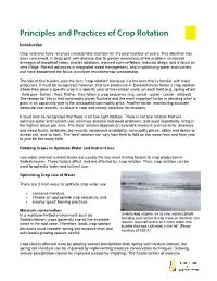 Principles and Practices of Crop Rotation