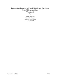 Processing Framework and Match-Up Database MODIS Algorithm Version 3 By