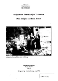 Religion and Health Project Evaluation Data Analysis and Final