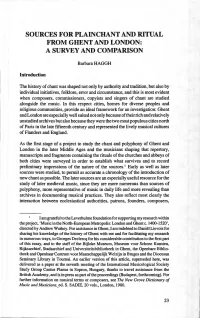 Sources for Plain Chant and Ritual from Ghent and London: a Survey and Comparison