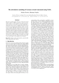 The Articulatory Modeling of German Coronal Consonants Using TADA