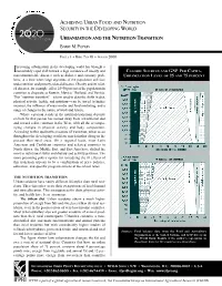 Urbanization and the Nutrition Transition