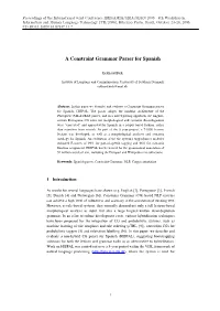 A Constraint Grammar Parser for Spanish