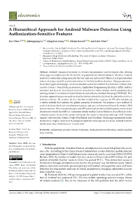 A Hierarchical Approach for Android Malware Detection Using Authorization-Sensitive Features