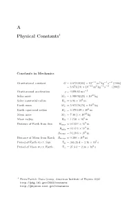 A Physical Constants1