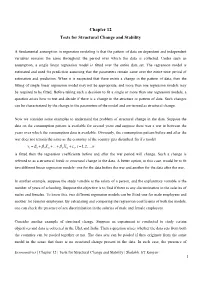 Chapter 12 Tests for Structural Change and Stability