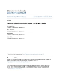 Developing a Bike-Share Program for Salinas and CSUMB