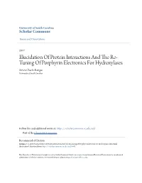 Elucidation of Protein Interactions and the Re-Tuning of Porphyrin Electronics for Hydroxylases