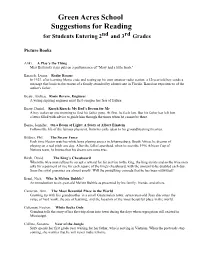 Green Acres School Suggestions for Reading for Students Entering 2Nd and 3Rd Grades