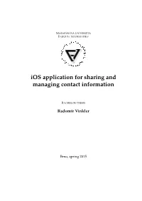 Ios Application for Sharing and Managing Contact Information