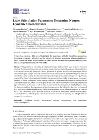 Light Stimulation Parameters Determine Neuron Dynamic Characteristics