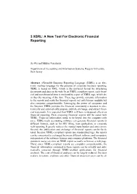 XBRL: a New Tool for Electronic Financial Reporting