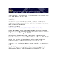 Fleminger, A. Distributional Atlas of Calanoid Copepods in the California Current Region, Part I
