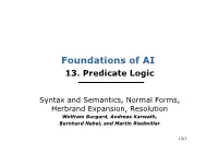Foundations of AI 13