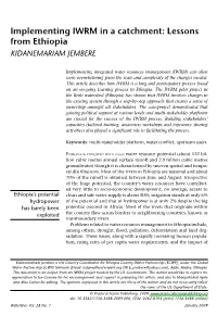 Implementing IWRM in a Catchment: Lessons from Ethiopia KIDANEMARIAM JEMBERE