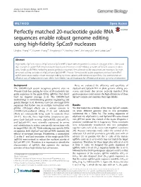 Perfectly Matched 20-Nucleotide Guide RNA Sequences Enable Robust