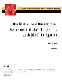 Qualitative and Quantitative Assessment of the “Dangerous