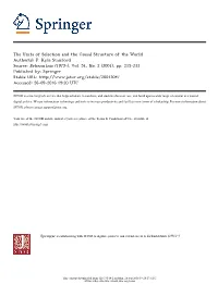 The Units of Selection and the Causal Structure of the World Author(S): P