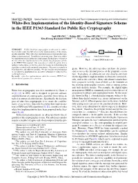White-Box Implementation of the Identity-Based Signature Scheme in the IEEE P1363 Standard for Public Key Cryptography