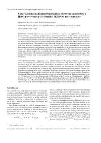Controlled Free Radical Polymerization of Styrene Initiated by a [BPO-Polystyrene-(4-Acetamido-TEMPO)] Macroinitiator