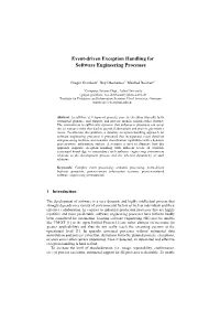 Event-Driven Exception Handling for Software Engineering Processes