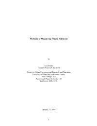 Literature Review on Methods of Measuring Fluvial Sediment, By