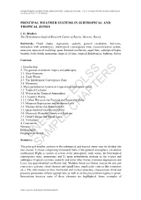 Principal Weather Systems in Subtropical and Tropical Zones - I