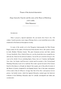 Theses of the Doctoral Dissertation Diego Saavedra Fajardo and The